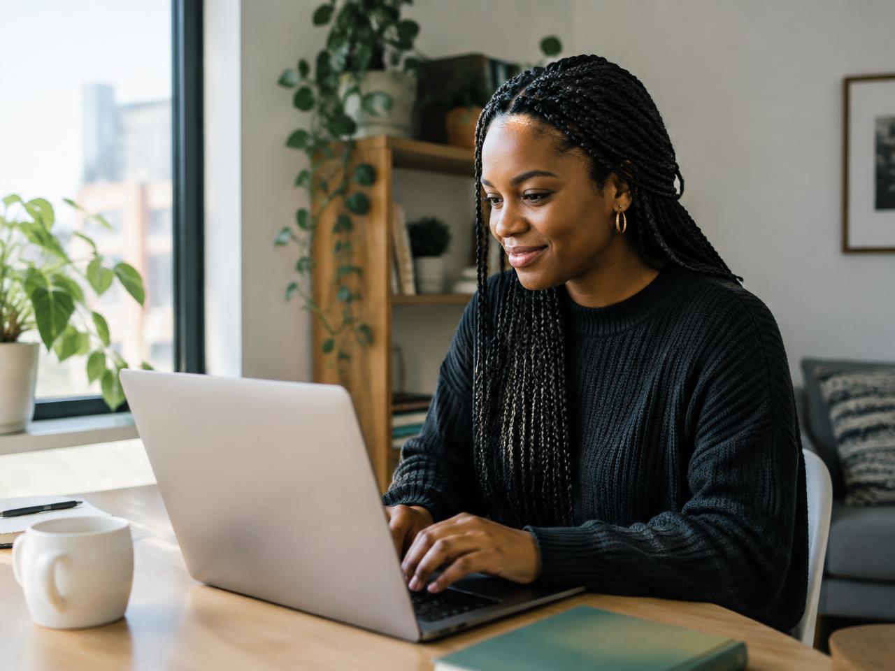 A candidate completing a Gainday work simulation from home